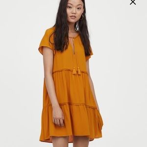 NWT Orange H&M Dress with Lace Trim